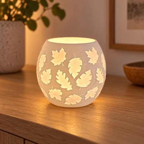 Yaprak Dekorlu Tealight Mumluk