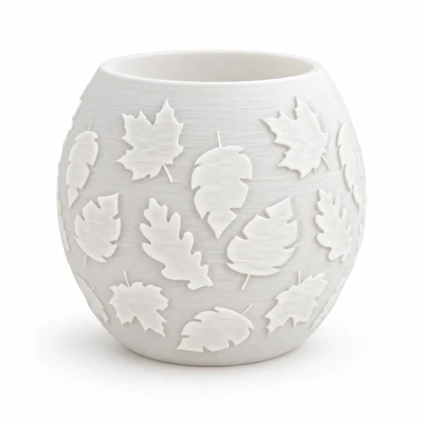 Yaprak Dekorlu Tealight Mumluk sade fonda